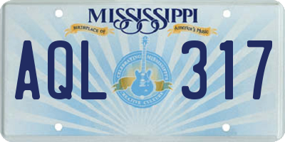 MS license plate AQL317