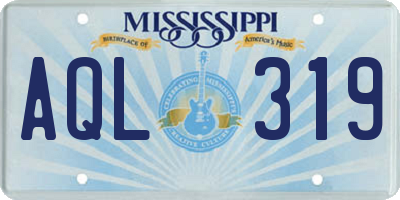 MS license plate AQL319