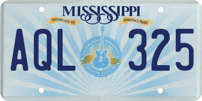 MS license plate AQL325