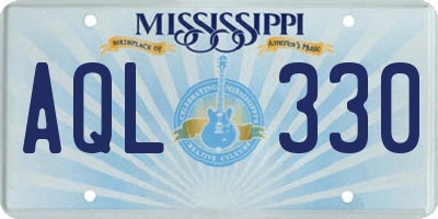 MS license plate AQL330