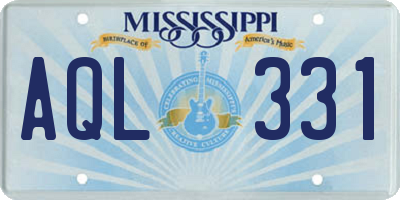 MS license plate AQL331