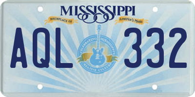 MS license plate AQL332