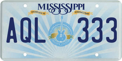 MS license plate AQL333