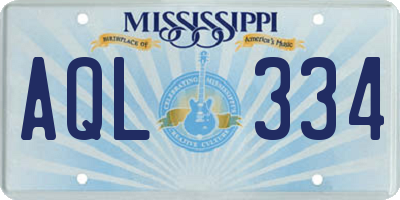 MS license plate AQL334