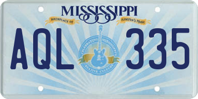 MS license plate AQL335