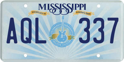 MS license plate AQL337