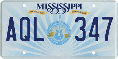MS license plate AQL347