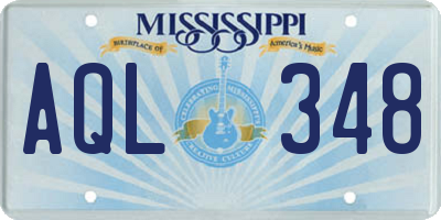 MS license plate AQL348