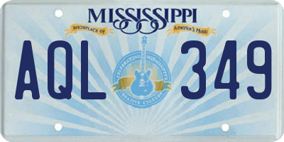 MS license plate AQL349