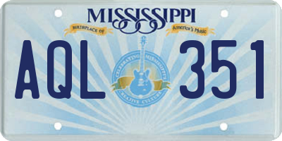 MS license plate AQL351