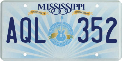 MS license plate AQL352
