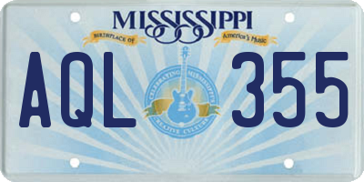 MS license plate AQL355