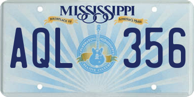 MS license plate AQL356