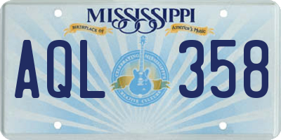 MS license plate AQL358