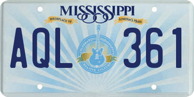 MS license plate AQL361