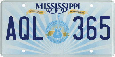 MS license plate AQL365