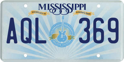 MS license plate AQL369