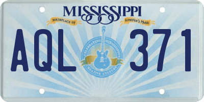 MS license plate AQL371