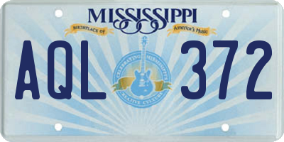 MS license plate AQL372