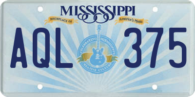 MS license plate AQL375