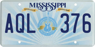 MS license plate AQL376