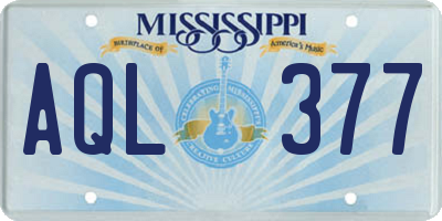 MS license plate AQL377