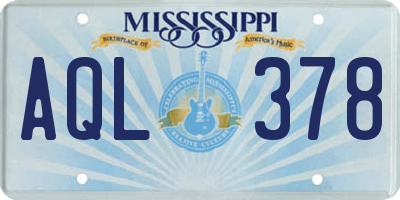 MS license plate AQL378