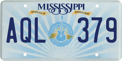 MS license plate AQL379