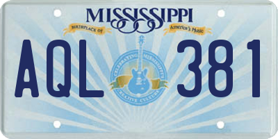 MS license plate AQL381