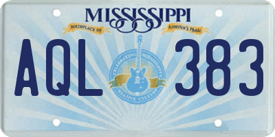 MS license plate AQL383