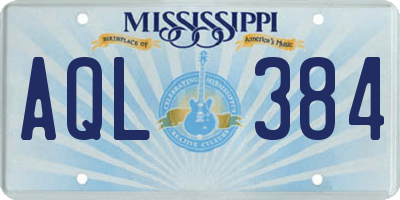 MS license plate AQL384