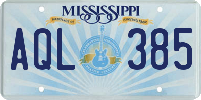 MS license plate AQL385