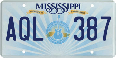 MS license plate AQL387