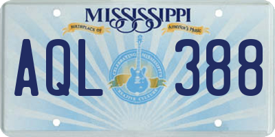 MS license plate AQL388