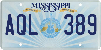 MS license plate AQL389