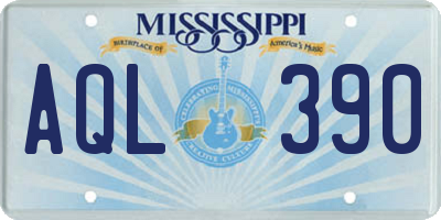 MS license plate AQL390