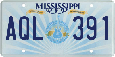 MS license plate AQL391