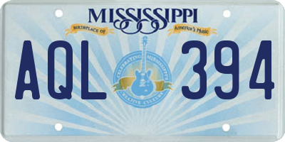 MS license plate AQL394
