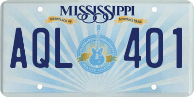 MS license plate AQL401