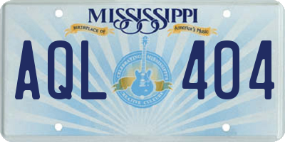 MS license plate AQL404