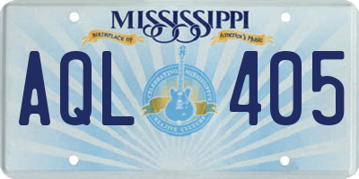 MS license plate AQL405
