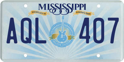 MS license plate AQL407