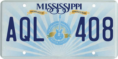 MS license plate AQL408