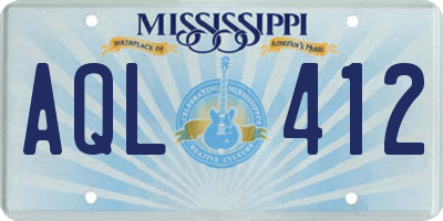 MS license plate AQL412