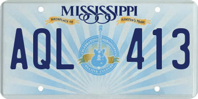 MS license plate AQL413