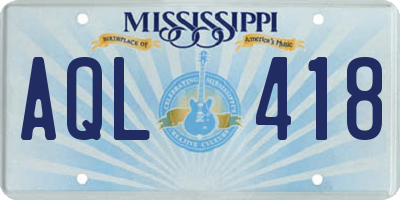 MS license plate AQL418