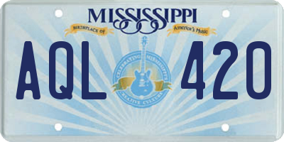 MS license plate AQL420