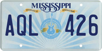 MS license plate AQL426