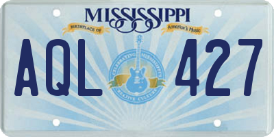 MS license plate AQL427