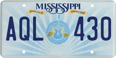 MS license plate AQL430